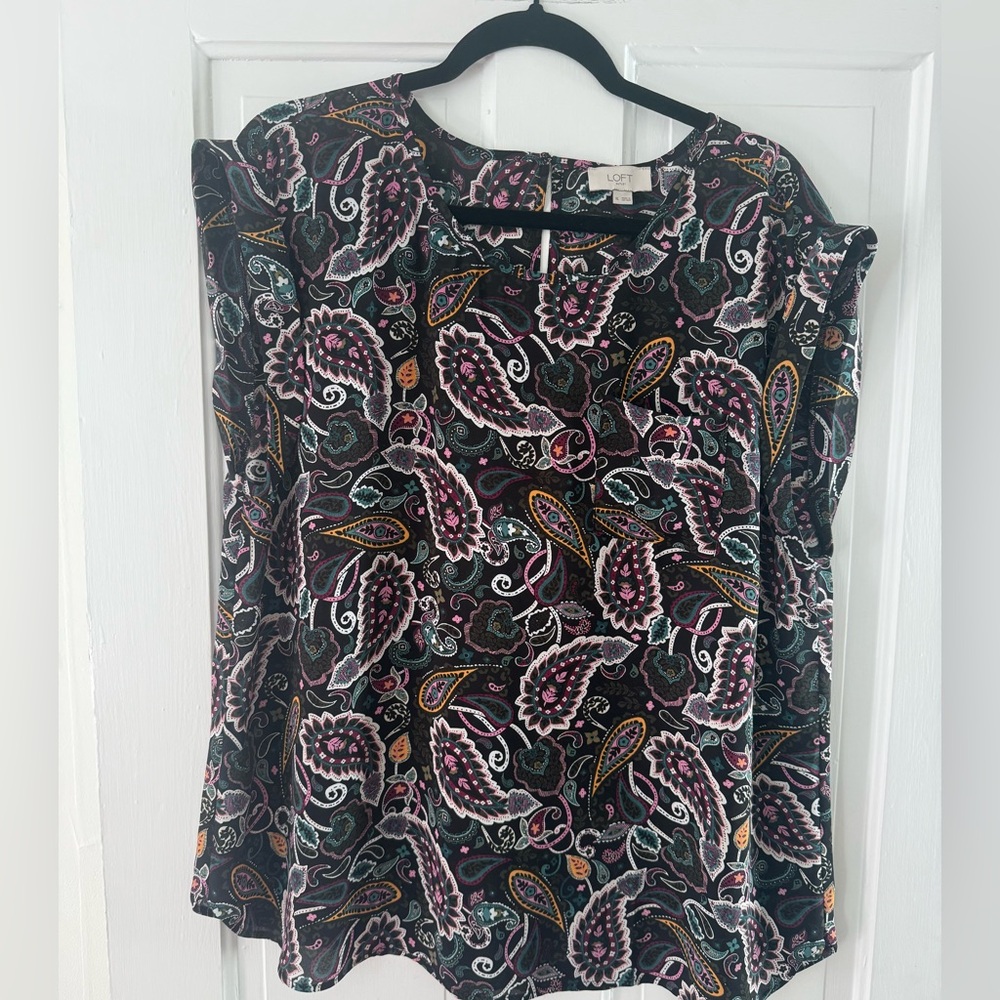 LOFT Multicolor Paisley Blouse